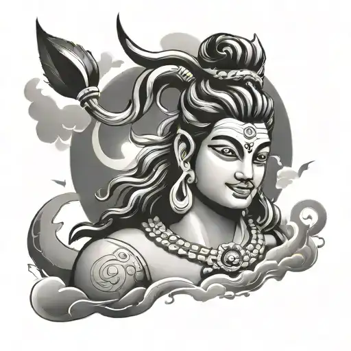 Shiva And Cloud Background