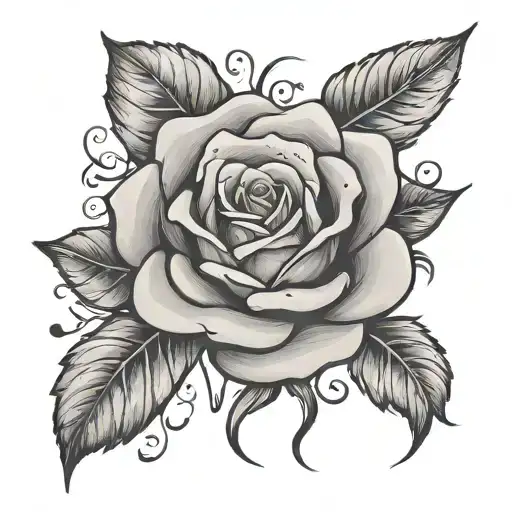 Word Selfmade With Rose Surrounded