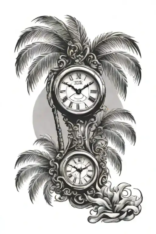 Time Clock Palm Tree