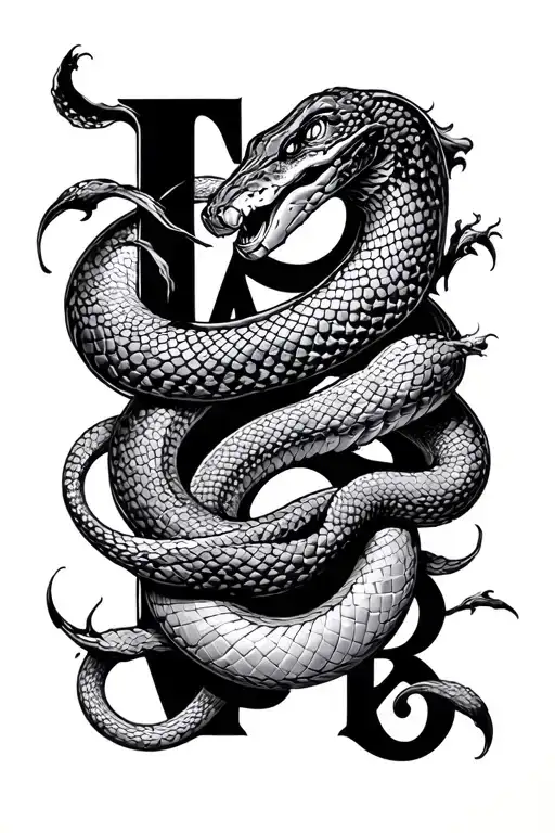 The Word Lover Warped And A Snake Going Throught The Word Vertical