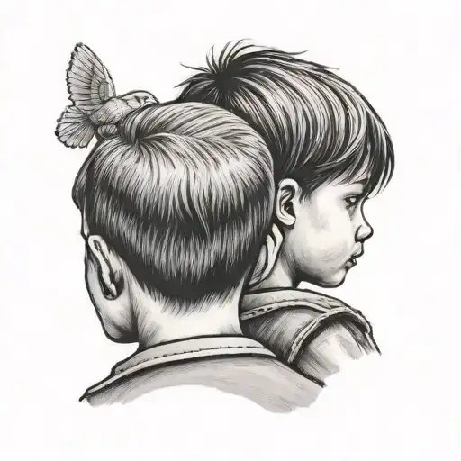 Back Of Head 5 Kids In A Church Pew