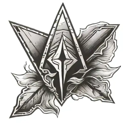 Arrowhead Outline With A Semi Colon Arrow On The Inside Of The Outline