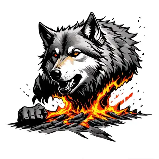 Break Montain With Fist Breaking Bad Wolf With Lava