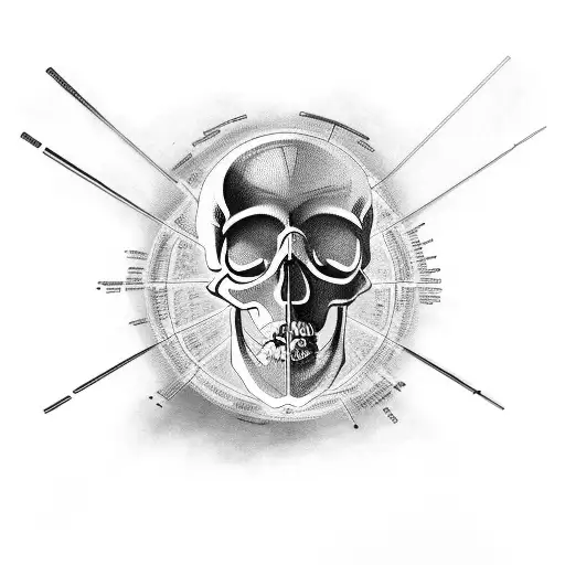 Anatomically Correct Skull Surrounded By Equations And Formulas
