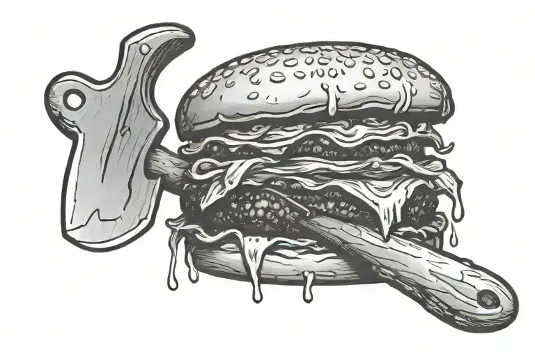 Scary Hamburger Holding An Axe