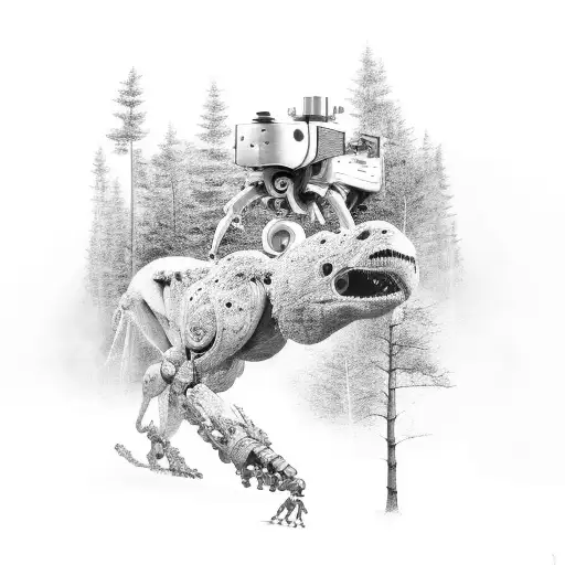 Manufacturing With Scara Robots Vs Forest Nature Scene