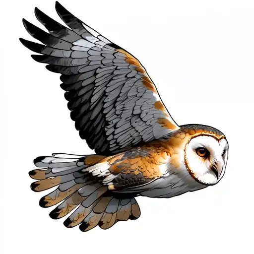 A Flying Barn Owl