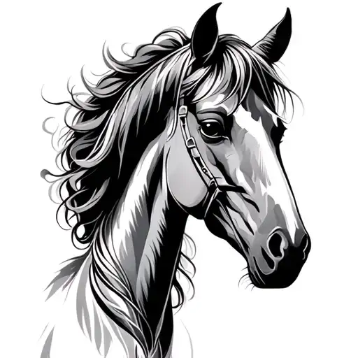 Horse And Girl Side Profile