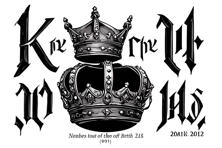 King Crown Under The Crown Name And Birthdate In Roman Nombers