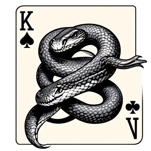 Snake Wrap With Ace Of Spades Card