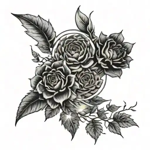 Plants Representing 5 Siblings With Sun Rising In Background