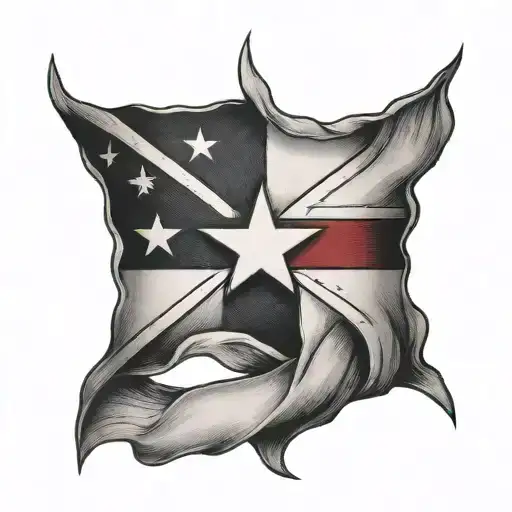 Texas Flag Intertwined Fire