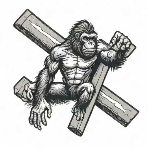 Cross With Don't Be A Monkey Be A Gorilla On The Cross
