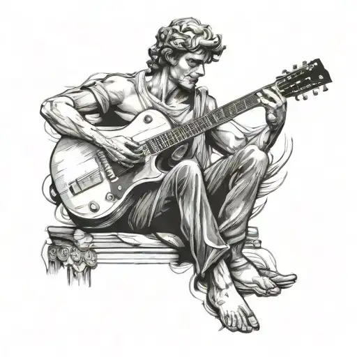 Statue Of David Playing Guitar