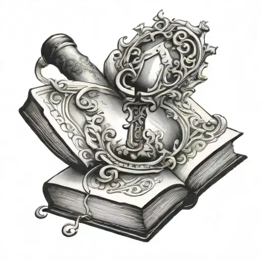 Key Hole In A Book Open