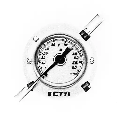 Car Tachometer With Shift Light Lit At 7000 Rpm