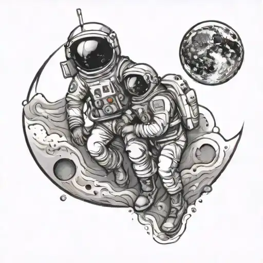 Man On The Moon Merging Together