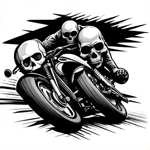 Skull And Bike Racing