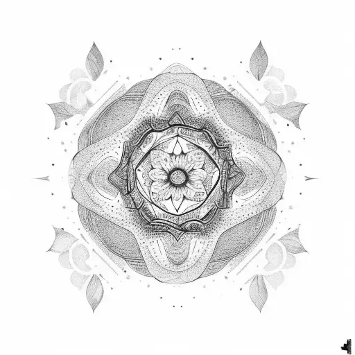 A Mandala Design Incorporating Elements Of Nature And The Moon