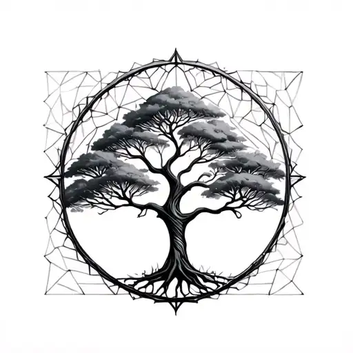 Tree Of Life With Geometrical Background