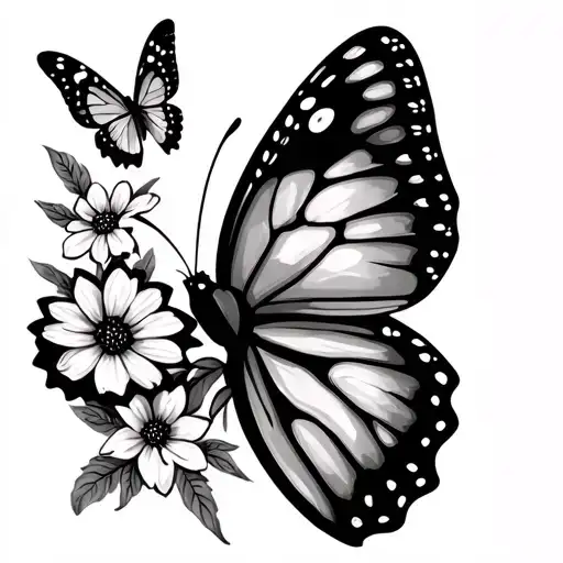 Butterfly With Flowers Inside Butterflies Wing