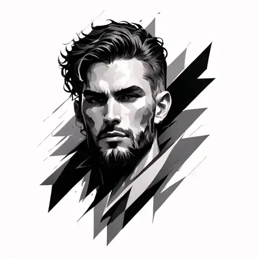 Geometric Dark Masculine Shoulder