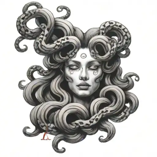 Discreet Medusa Tattoo Design