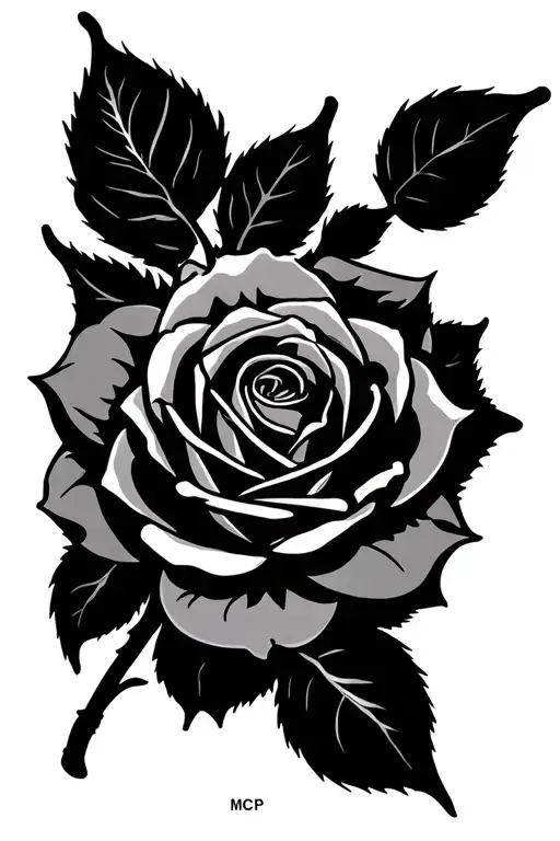 Initials Mcp With A Rose Intertwined