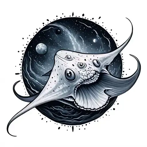 Stingray With Galaxy Inside Fine Line
