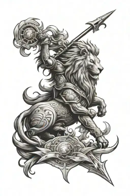 Lion Knight With Sun Rays