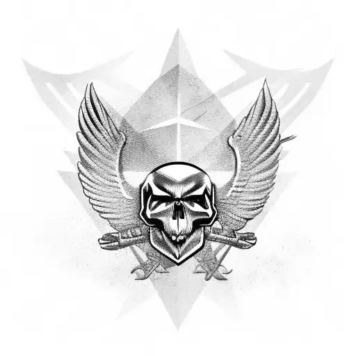 Military Eagle Insignia With A Skull