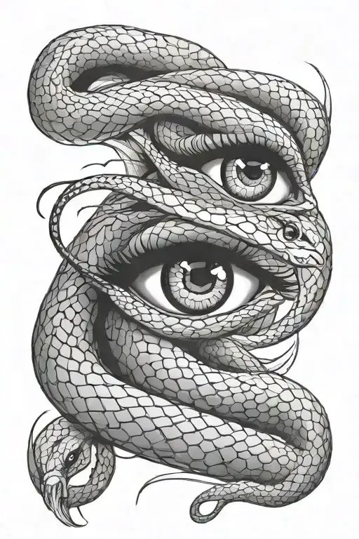 Snake Wrapped Around A Womens Eyes