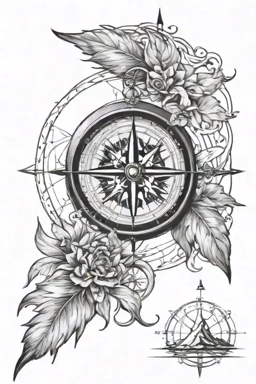 Compass Mountains Wind Travel