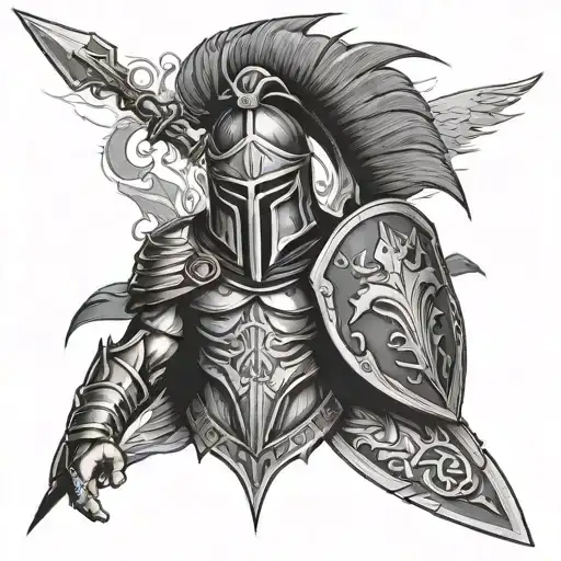 Spartan With Christian Symbols