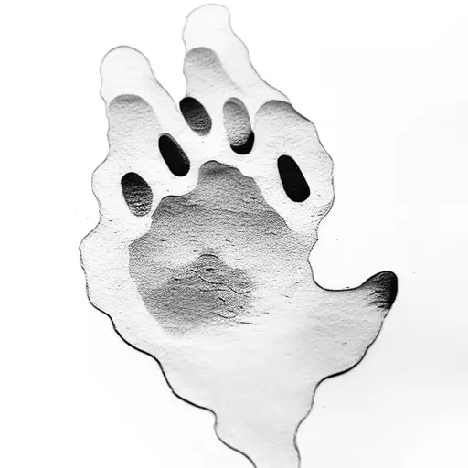 Dog Paw Print With Forest Scene Inside It