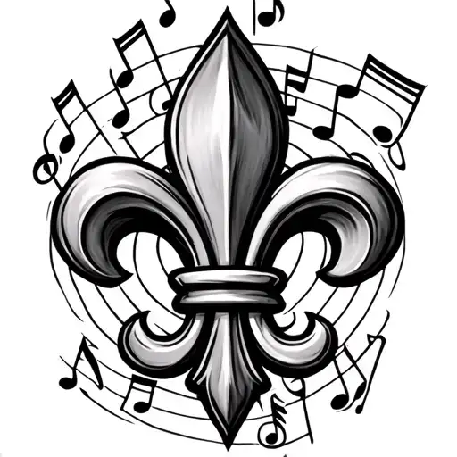 Fleur De Lis And Music Notes