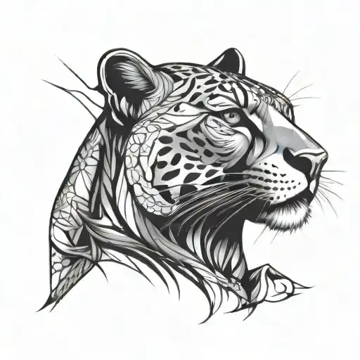 Panther Detailed Line Work Unique For Dark Skin