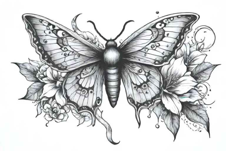 Moth Moon Cycle Moon Flower Crystals