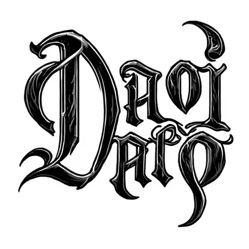 Script Font Tattoo Word Draoi At Bottoms Of Recengle