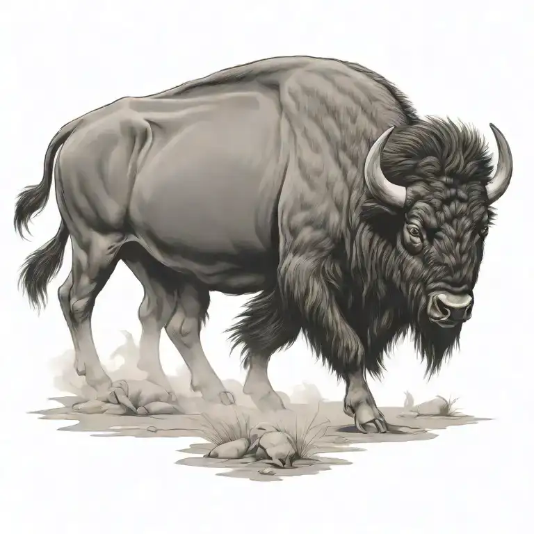 A Herd Of Charging Buffalo