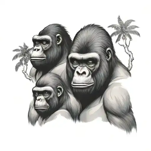 Gorilla And Two Sons