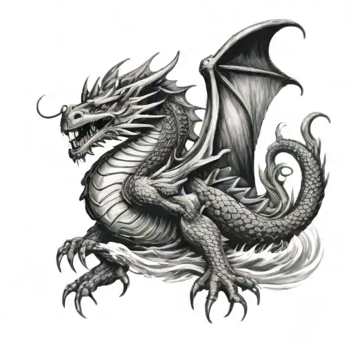 Dragon Emerging From The Ocean