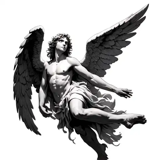 Angel Falling From The Heavens To Fight Demons