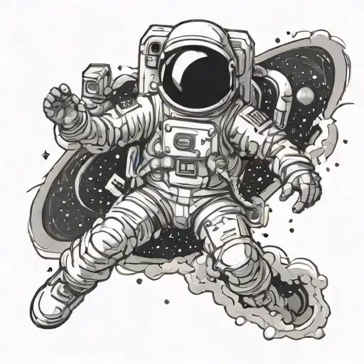 Rich Astronaut Floating In Space