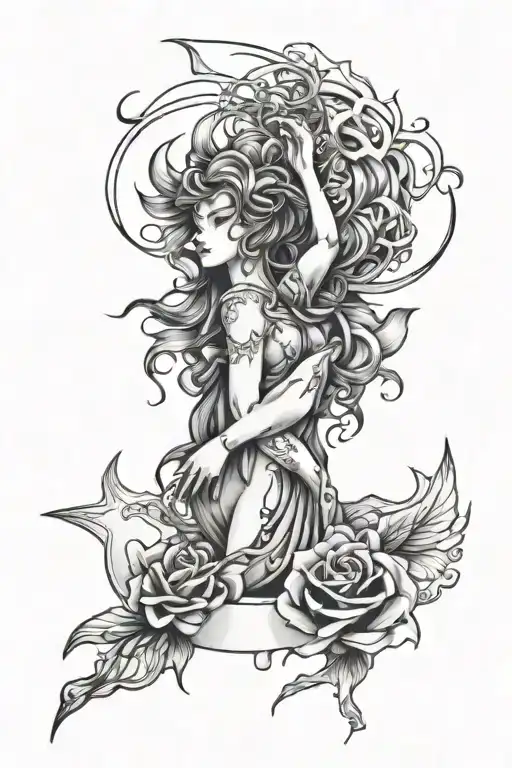 Tattoo 15 Cm Freedom Independence Femininity Love Luck Happiness