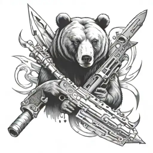 Bear And Weapons Full Sleeve