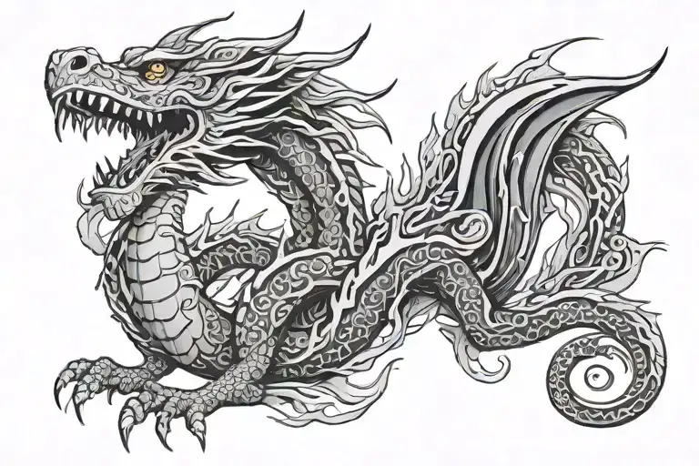 Elongated Dragon In The Form Of 8