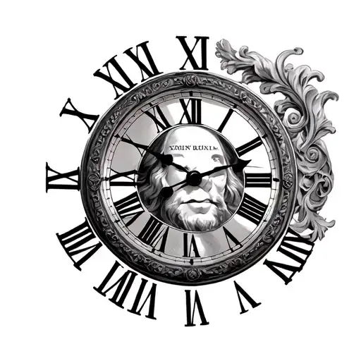 Roman Numeral Clock Benjamin Franklin Inside