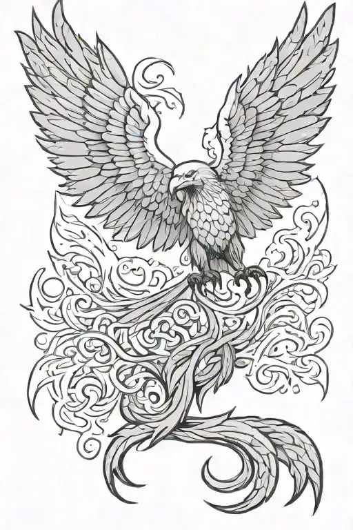Scorpion Eagle Phoenix Rising From Ashes Symbolizing Overcoming Ptsd