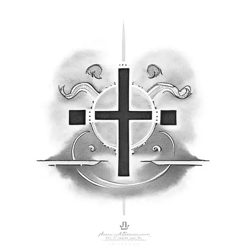 A Minimalist Black-grey Cross With Delicate Script Of 'Just To Live Is A Blessing'